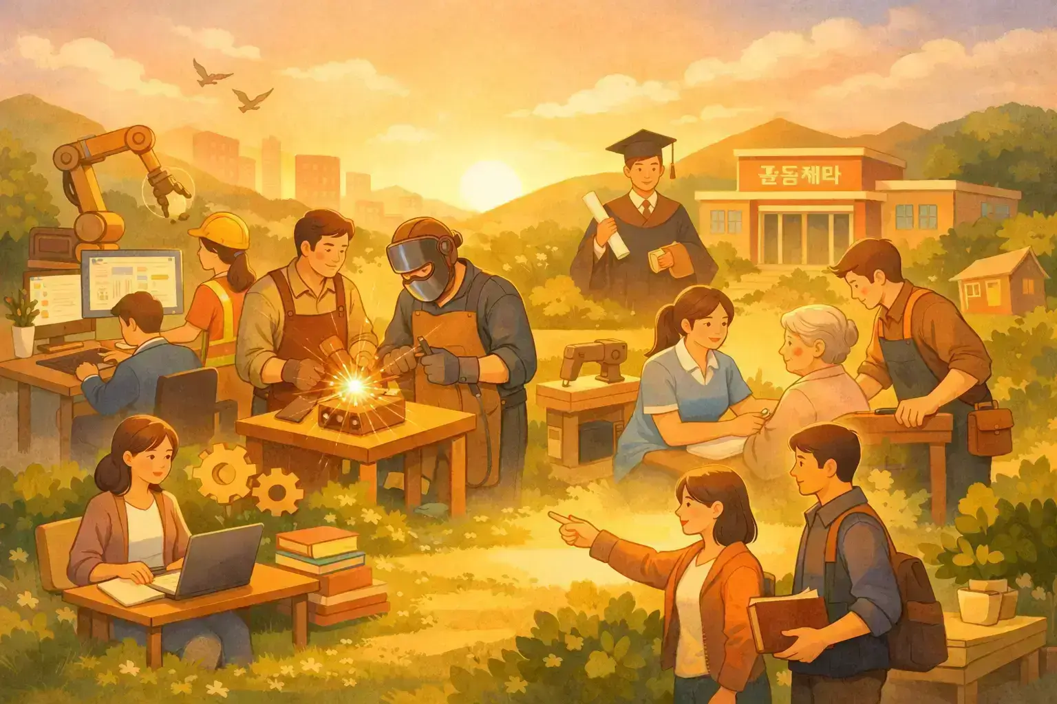 국민내일배움카드 지원 한도 대폭 확대(100만원에서 200만원으로), 직업훈련 기회가 넓어집니다