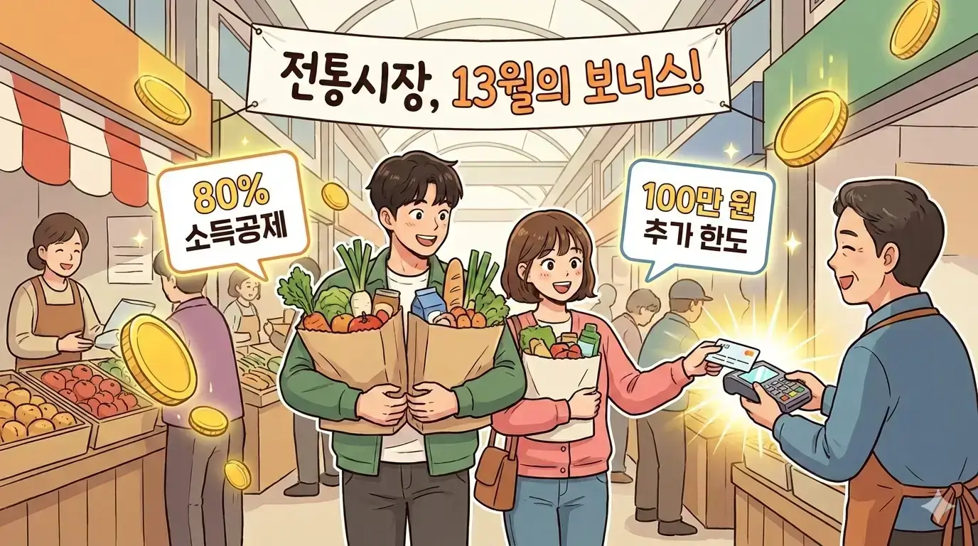 2026년 연말정산 대박 혜택! 전통시장 소득공제 80% 연장 및 100만 원 추가 한도 신설