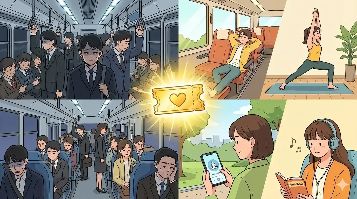 지옥철, 광역버스 출퇴근 이제 그만! 2026년 수도권 직장인에게 연 15만 원 '힐링 바우처' 드립니다