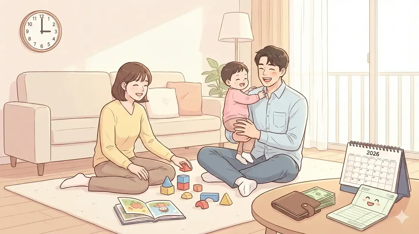 2026년 육아기 단축근무, 첫 3개월 월급 100% 지원! (월 최대 250만원)