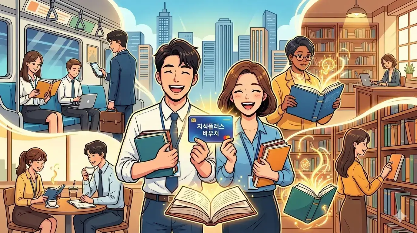 2026년 직장인 필수 혜택! 연 12만원 도서 구매 지원금, '지식플러스 바우처'를 아시나요?