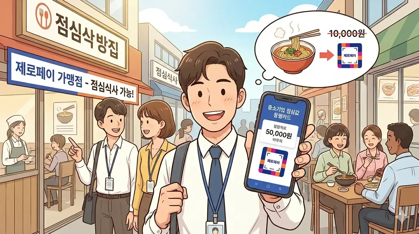 직장인 점심값 부담 끝! 100인 미만 중소기업 재직자에게 월 5만원 바우처 지급